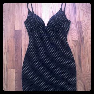 Low-cut Polka Dot Dress